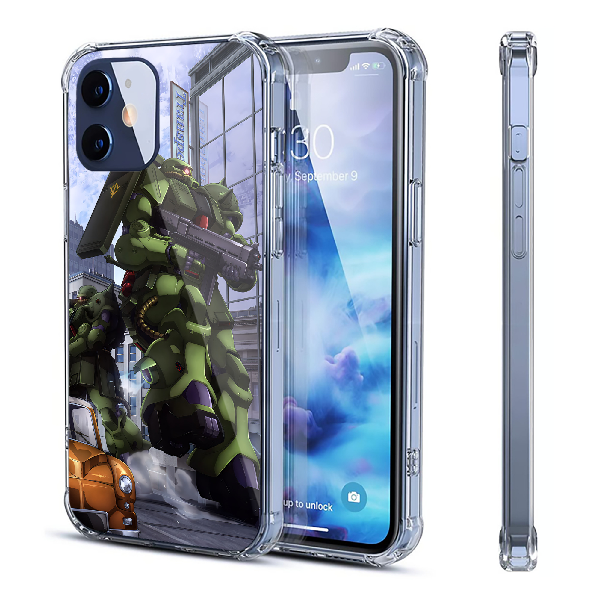（画像用） 機動戦士ガンダム Mobile Suit Gundam 【iPhone 12シリーズ対応】透明スマホケース（クリアソフトケース）